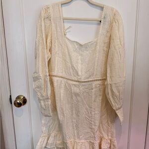 ASOS Curve Cream Long Sleeve Dress